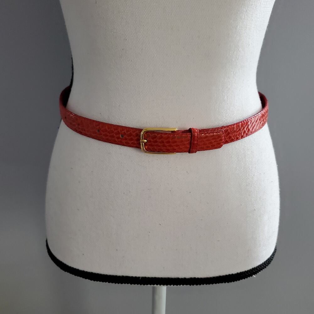 Vintage Lady Canterbury Red Genuine Snakeskin Belt